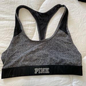 Black and white Razorback sports bra